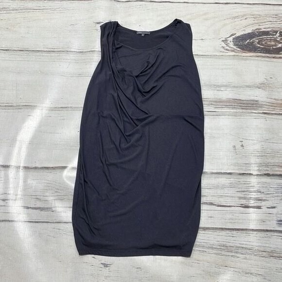 Vince Sleeveless Dress Grey Jersey Knit Modal Draped Size Small - Picture 4 of 15